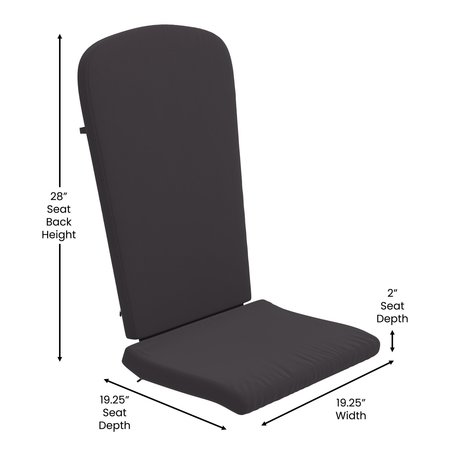 Flash Furniture Gray Folding Adirondack Chairs-Gray Cushions, 2PK 2-JJ-C14505-CSNGY-GY-GG